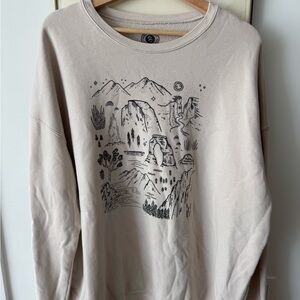 Parks Project Men's Beige Graphic Crewneck Sweatshirt